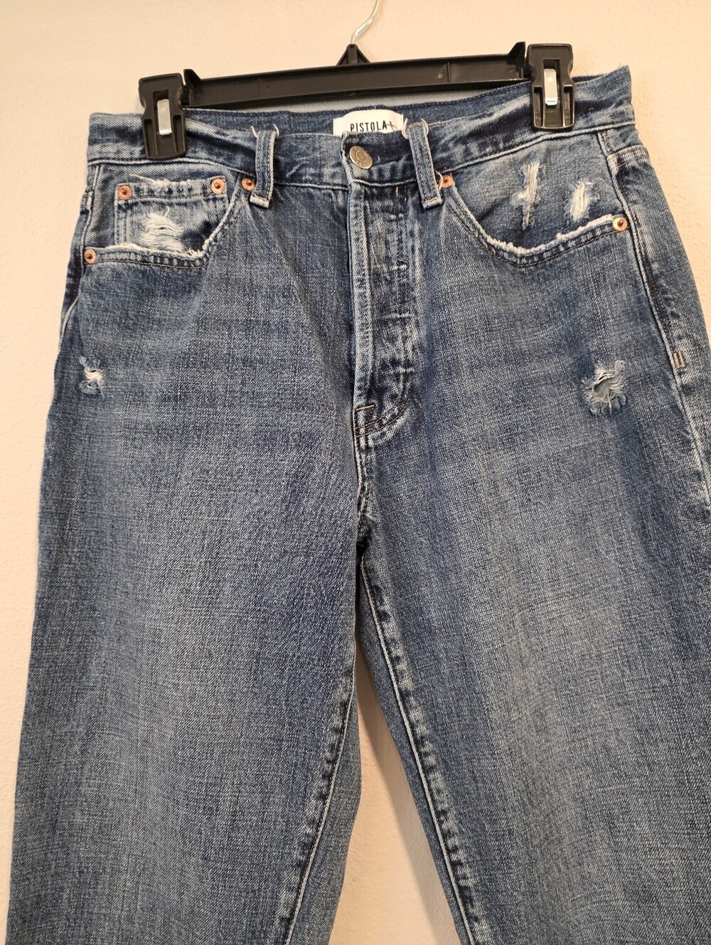Pistola Charlie High Rise Straight Leg Jeans in Eternal - Picture 3 of 6